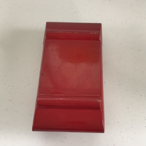 Vintage Oriental Red Lacquer Jewelry Box with Abalone Inlay with Rooster Design - Picture 9 of 14